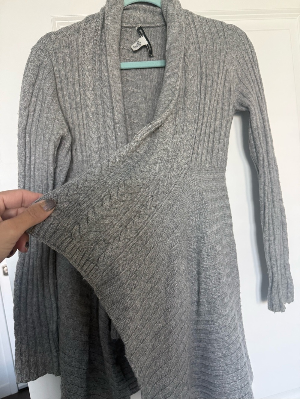 Autumn Cashmere Gray Cable Rib Open-Front Cardigan - Picture 2 of 4